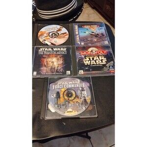 Star Wars Lucas Phantom Racer Force Squadron Monopoly PC CD Roms Lot 5 Games